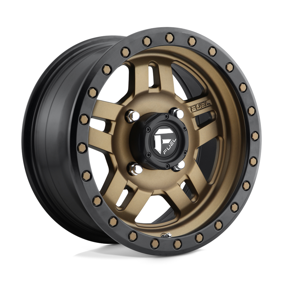 Fuel Wheels D583 Anza UTV 14x7 Matte Bronze W/Black Bead Ring 13mm ET 132mm CB 4x156
