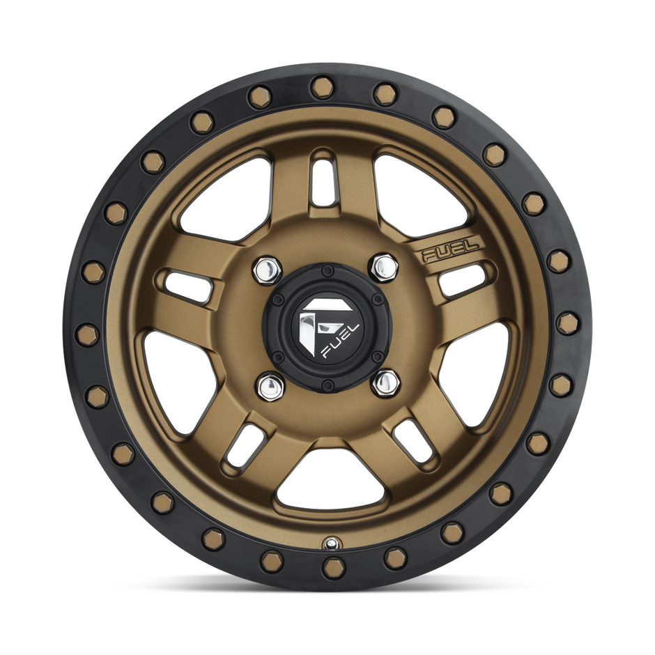 Fuel Wheels D583 Anza UTV 14x7 Matte Bronze W/Black Bead Ring 13mm ET 132mm CB 4x156