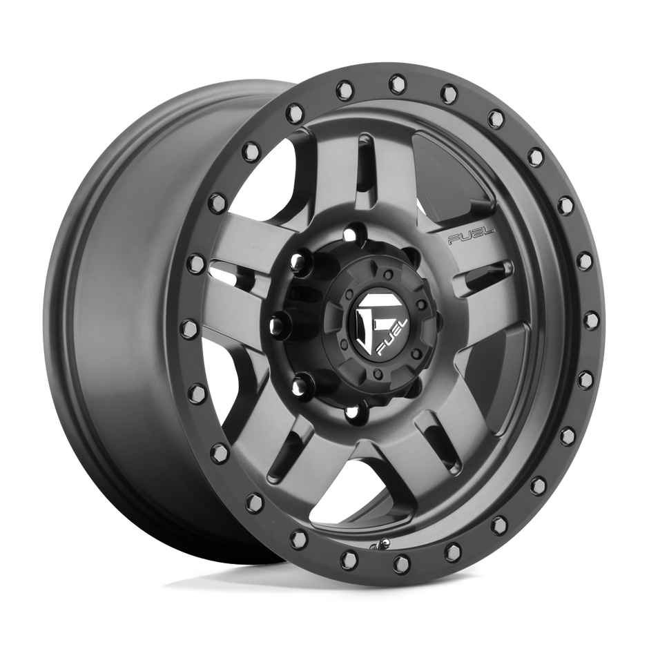Fuel Wheels D558 Anza 15x10 Matte Gunmetal w/Black Bead Ring -43mm ET 72.56mm CB 5x114.3
