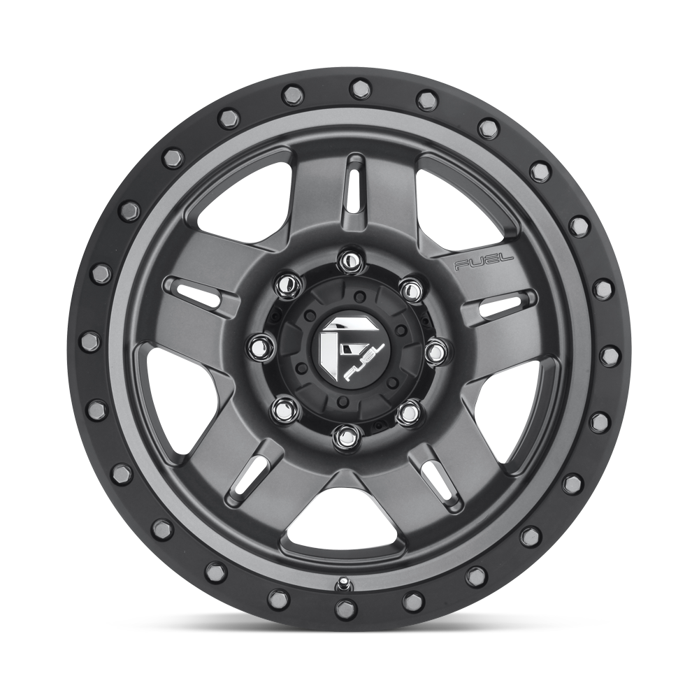 Fuel Wheels D558 Anza 15x10 Matte Gunmetal w/Black Bead Ring -43mm ET 72.56mm CB 5x114.3