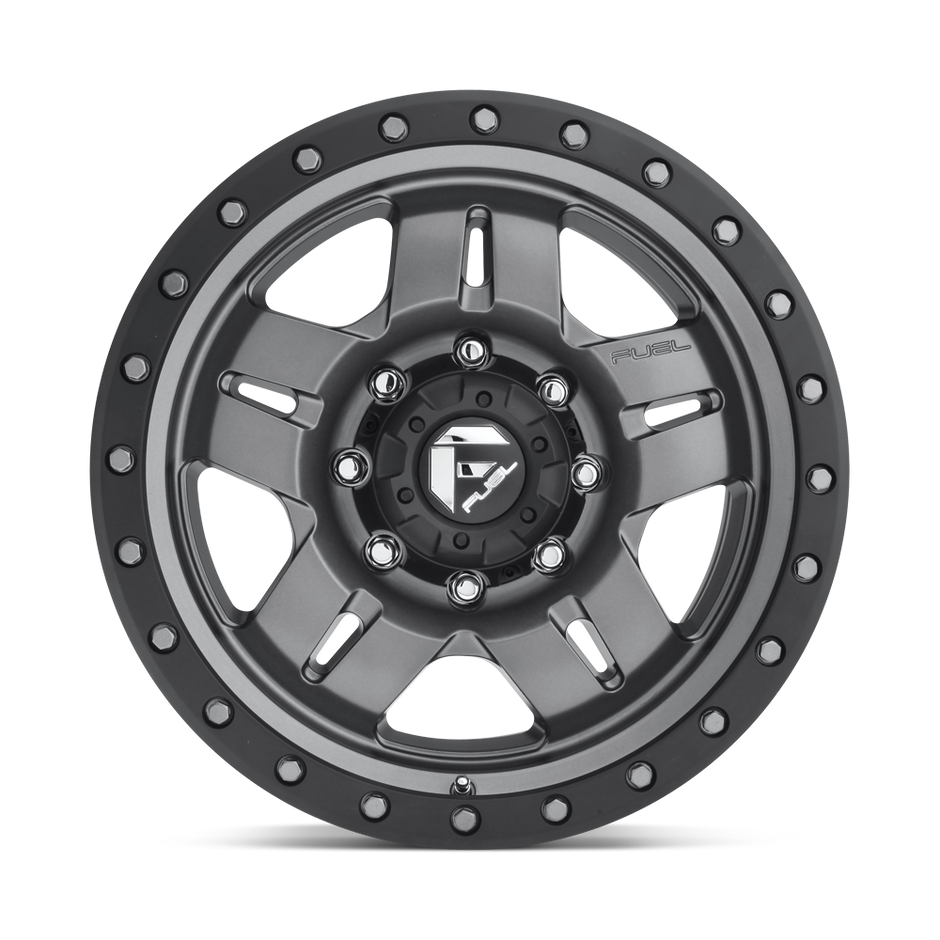 Fuel Wheels D558 Anza 15x10 Matte Gunmetal w/Black Bead Ring -43mm ET 72.56mm CB 5x114.3