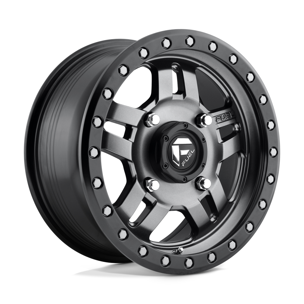 Fuel Wheels D558 Anza UTV 14x7 Matte Gunmetal W/Black Bead Ring 13mm ET 132mm CB 4x156