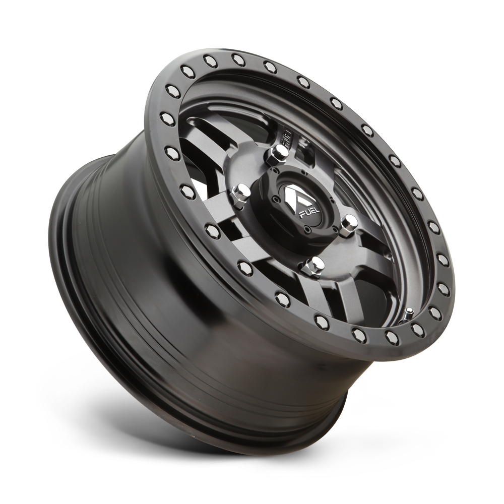 Fuel Wheels D558 Anza UTV 14x7 Matte Gunmetal W/Black Bead Ring 13mm ET 132mm CB 4x156