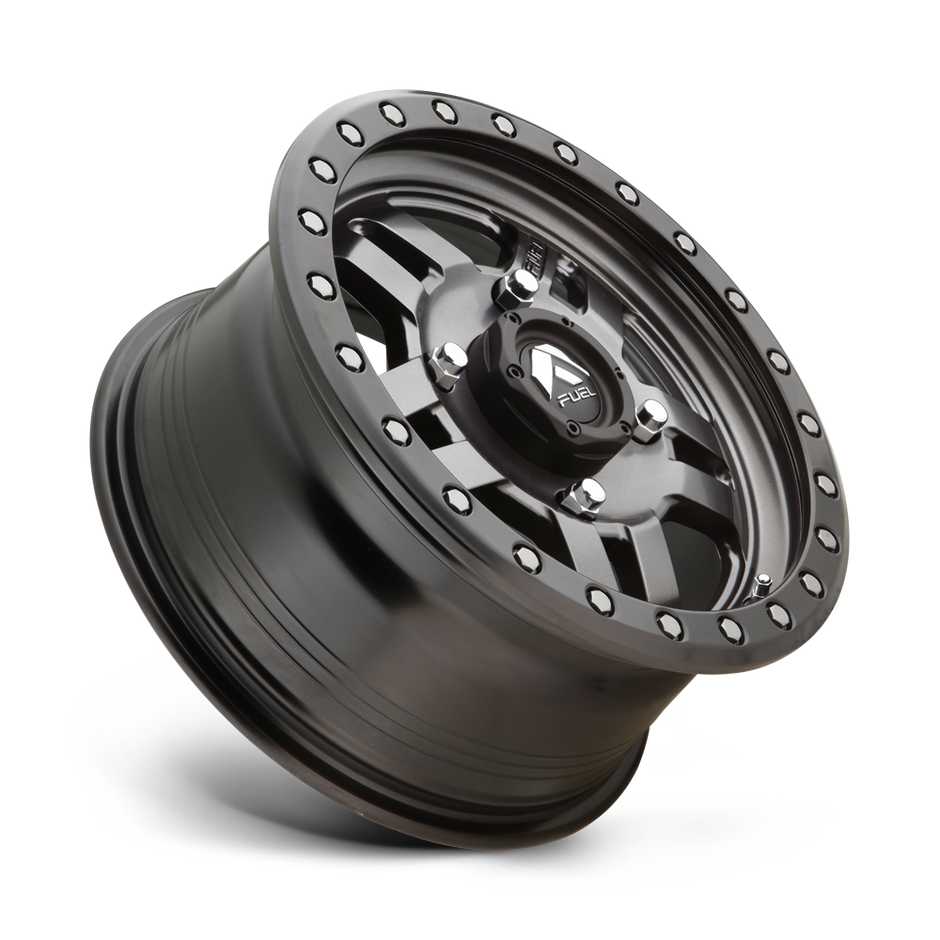 Fuel Wheels D558 Anza UTV 14x7 Matte Gunmetal W/Black Bead Ring 13mm ET 132mm CB 4x156