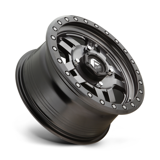 Fuel Wheels D558 Anza UTV 14x7 Matte Gunmetal W/Black Bead Ring 13mm ET 132mm CB 4x156