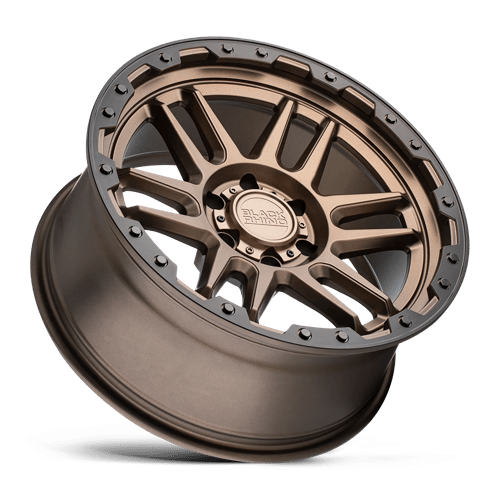 Black Rhino Hard Alloys Apache 17x8.5 Matte Bronze w/Black Ring & Bolts -18mm ET 112.1mm CB 6x139.7