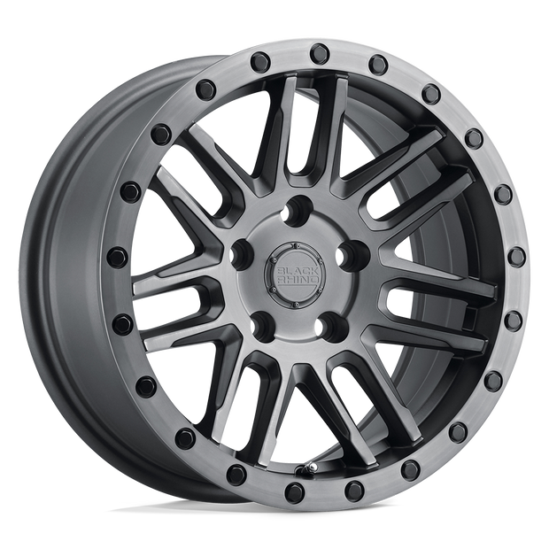 Black Rhino Hard Alloys Arches 20x9.5 Matte Brushed Gunmetal w/Black Bolts 0mm ET 84.1mm CB 5x130