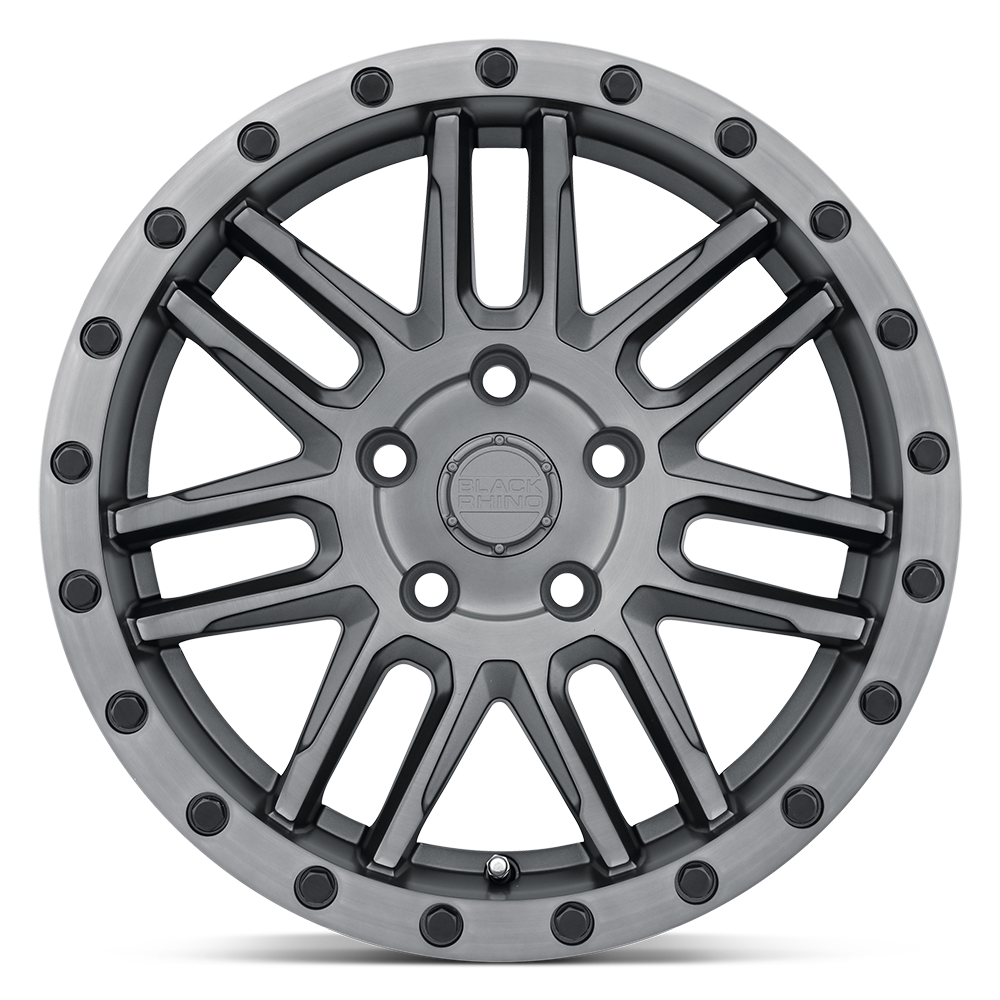 Black Rhino Hard Alloys Arches 20x9.5 Matte Brushed Gunmetal w/Black Bolts 0mm ET 84.1mm CB 5x130