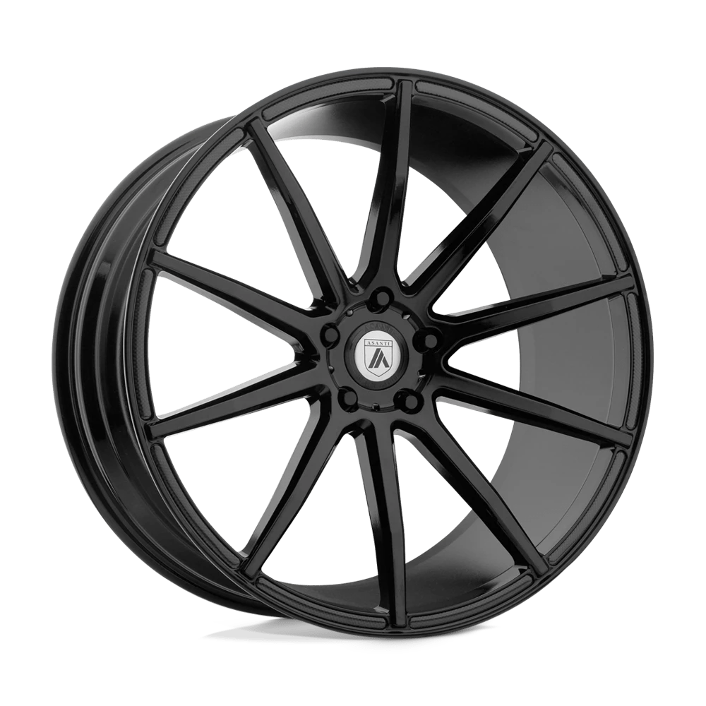 Black alloy wheel on a transparent background