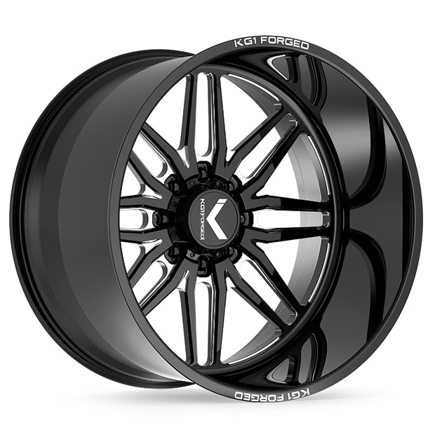 KG1 Forged KF002 Aristo 26x16 Gloss Black Milled -101mm ET 124.3mm CB 8x180