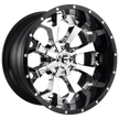 Fuel Wheels D246 Assault 22x12 Chrome Plated w/Gloss Black Lip -44mm ET 106.1mm CB 6x135/6x139.7