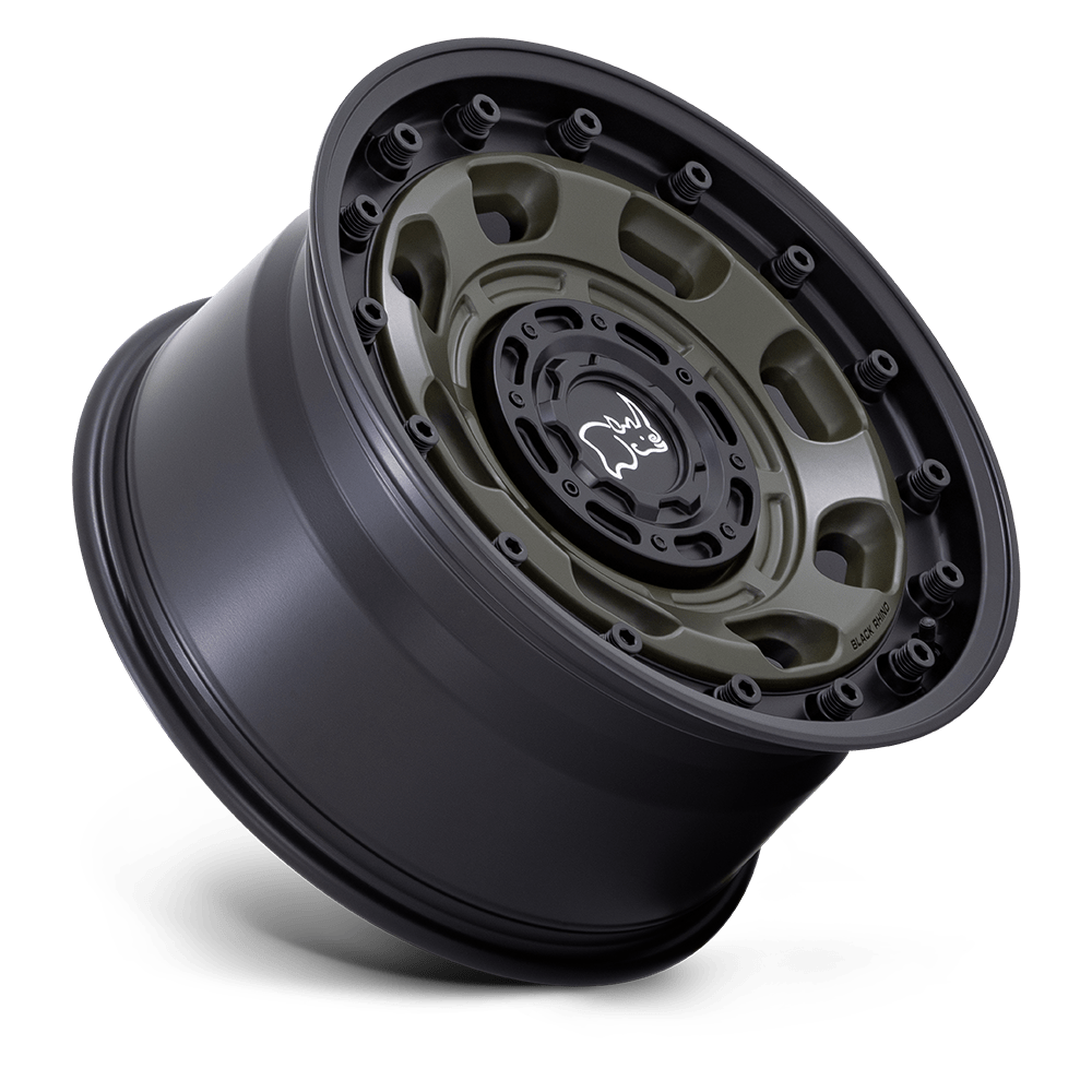 Black Rhino Hard Alloys Atlas 16x8 Olive Drab Green w/Black Lip 38mm ET 84.1mm CB 6x130
