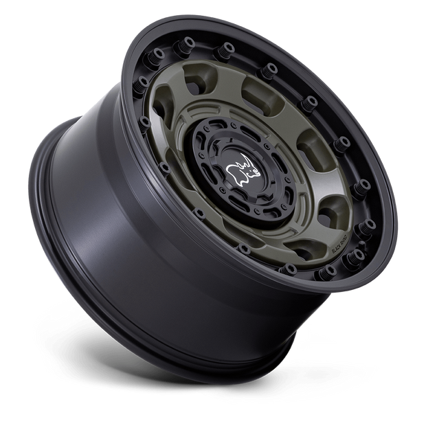 Black Rhino Hard Alloys Atlas 17x8 Olive Drab Green w/Black Lip 38mm ET 84.1mm CB 6x130
