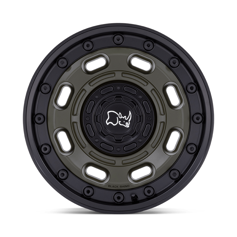 Black Rhino Hard Alloys Atlas 16x8 Olive Drab Green w/Black Lip 38mm ET 84.1mm CB 6x130
