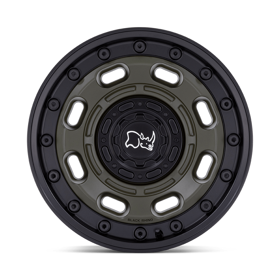 Black Rhino Hard Alloys Atlas 16x8 Olive Drab Green w/Black Lip 38mm ET 84.1mm CB 6x130