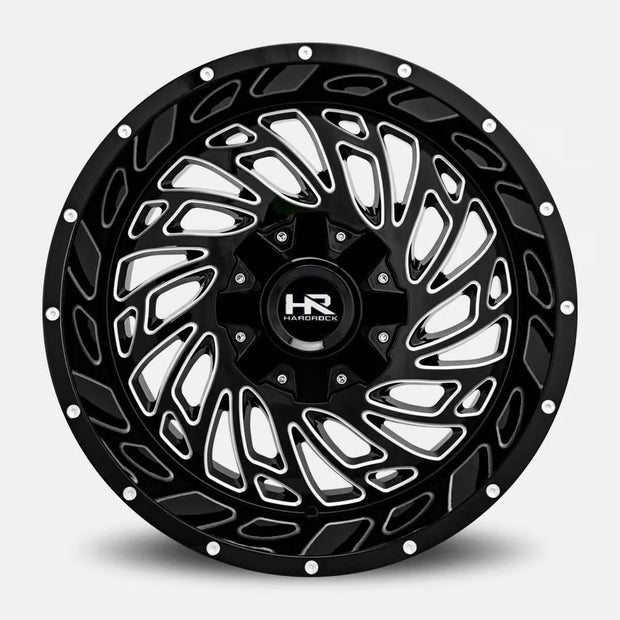 Hardrock Offroad Attack 20x12 Gloss Black Milled -51mm ET 108mm CB 6x135/6x139.7 wheel