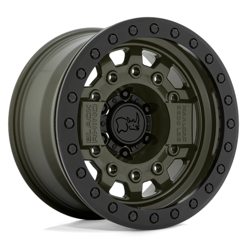 Black Rhino Hard Alloys Avenger Beadlock 17x8.5 Olive Drab Green w/Black Hardware -30mm ET 112.1mm CB 6x139.7