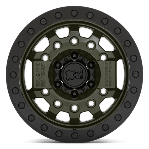 Black Rhino Hard Alloys Avenger Beadlock 17x8.5 Olive Drab Green w/Black Hardware 0mm ET 112.1mm CB 6x139.7