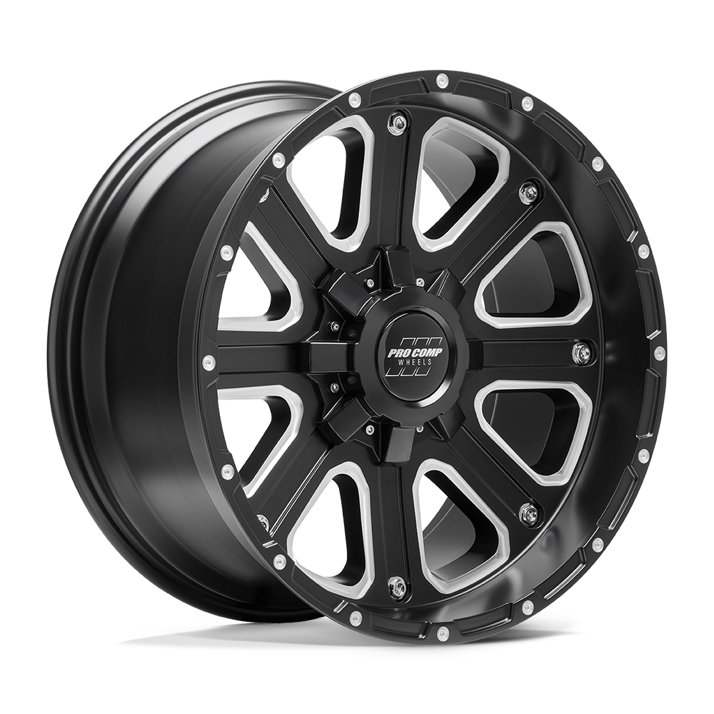 Pro Comp Alloys PA72 Axis 17x9 Satin Black Milled -6mm ET Custom CB 8x170