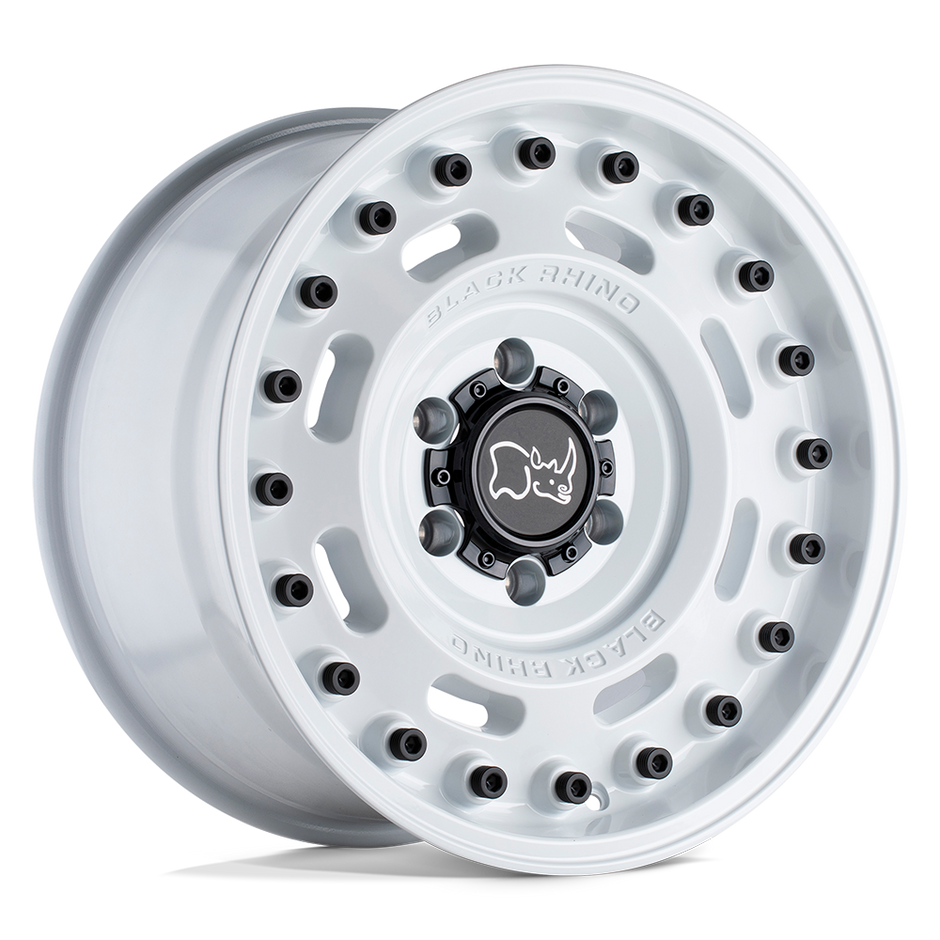 Black Rhino Hard Alloys Axle 17x9.5 Gloss White -18mm ET 112.1mm CB 6x139.7