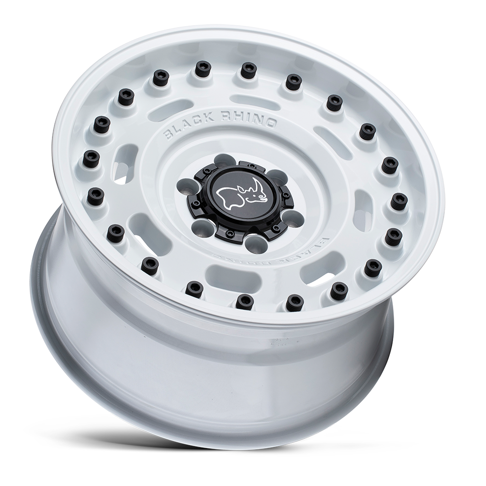 Black Rhino Hard Alloys Axle 17x9.5 Gloss White -18mm ET 112.1mm CB 6x139.7