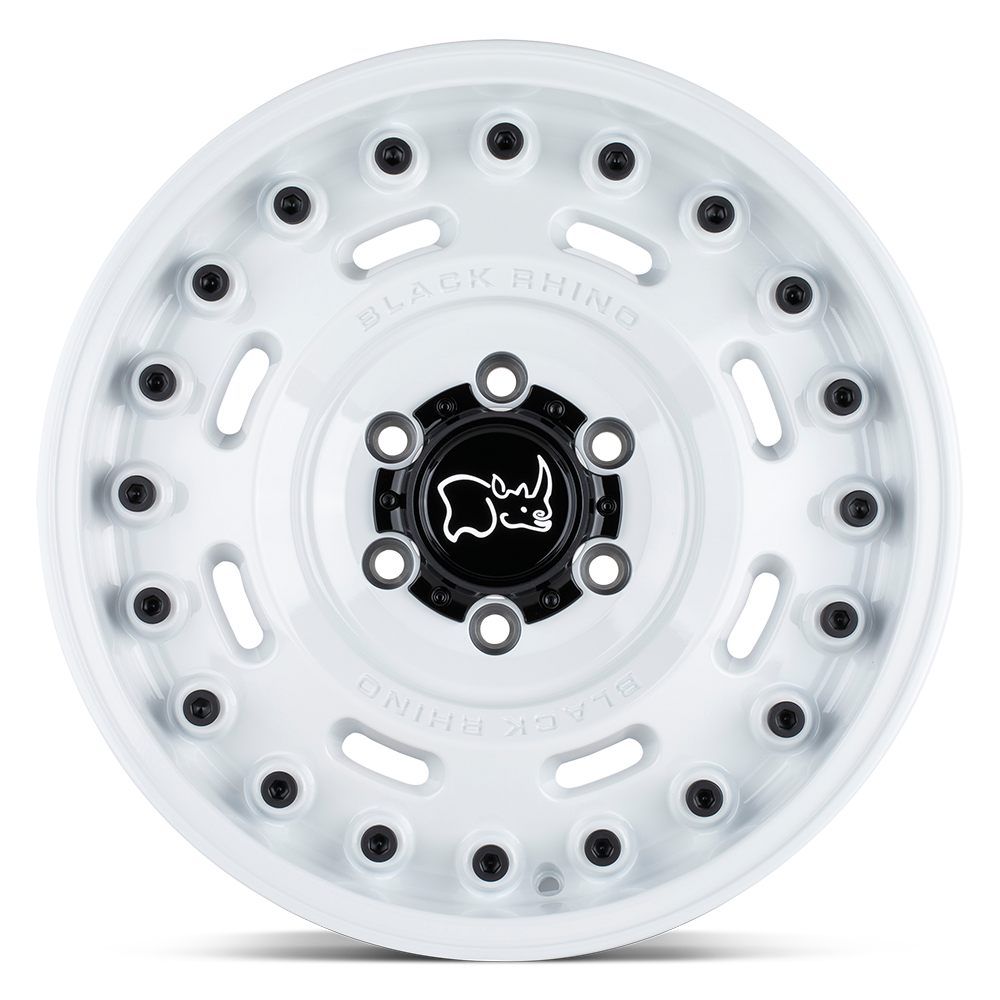 Black Rhino Hard Alloys Axle 17x9.5 Gloss White -18mm ET 112.1mm CB 6x139.7