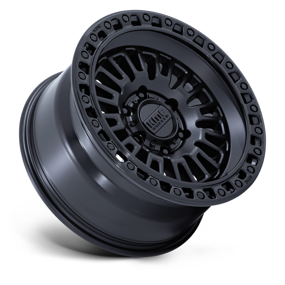 KMC Wheels KM554 Aztec 17x8.5 Matte Black w/Gloss Black Lip 0mm ET 66.06mm CB 6x114.3