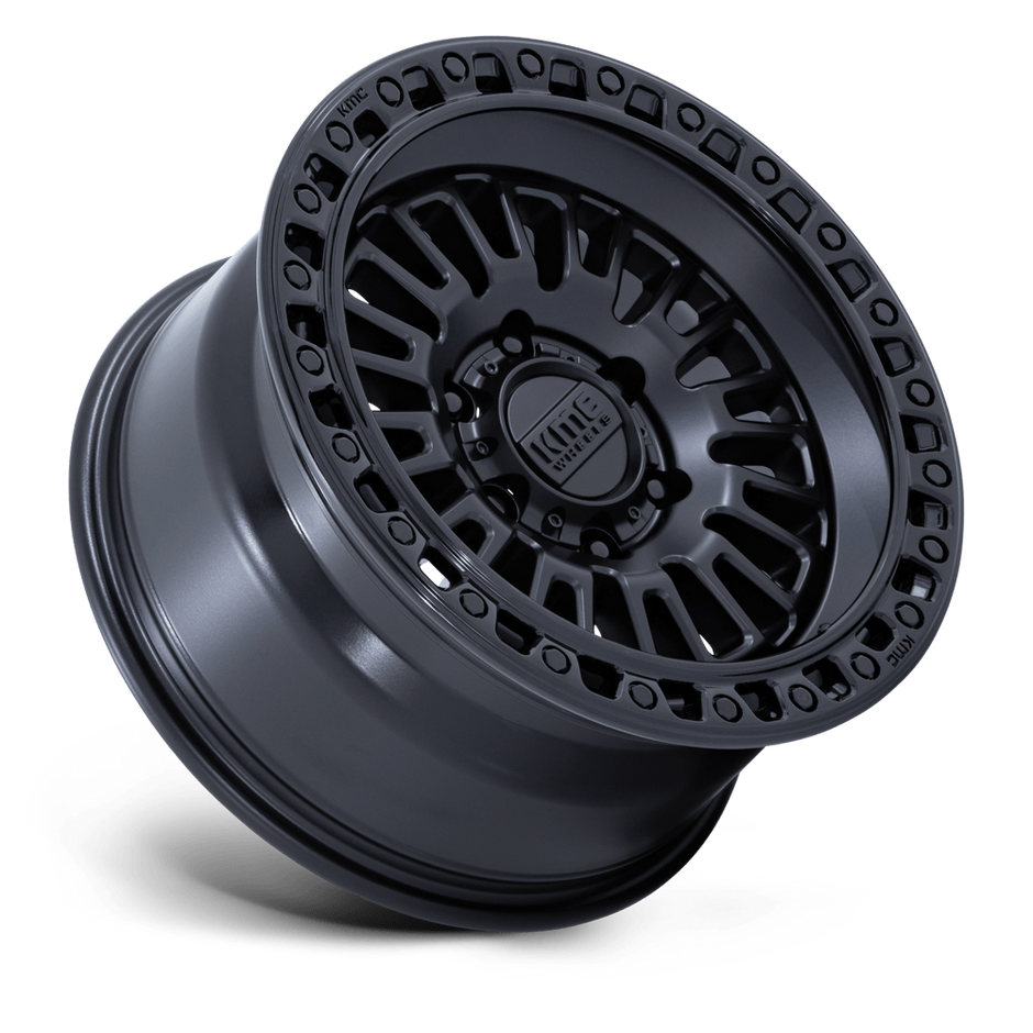 KMC Wheels KM554 Aztec 17x8.5 Matte Black w/Gloss Black Lip 0mm ET 66.06mm CB 6x114.3