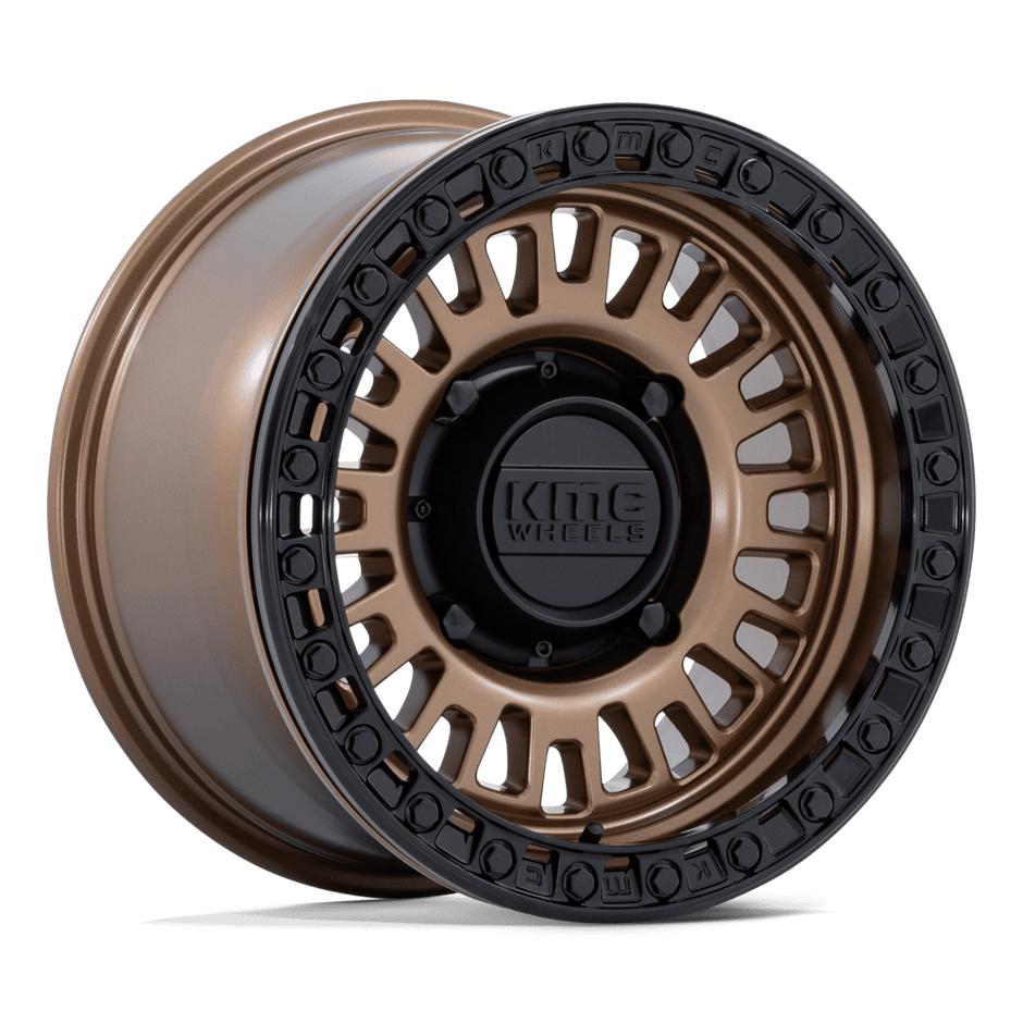 KMC Wheels KS242 Aztec Beadlock 15x8 Matte Bronze w/Matte Black Ring 0mm ET 72.56mm CB 5x114.3
