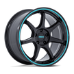 Rotiform RC208 BPU 18x8.5 Gloss Black w/Teal Stripe 35mm ET 72.56mm CB 5x114.3