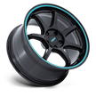 Rotiform RC208 BPU 18x8.5 Gloss Black w/Teal Stripe 35mm ET 72.56mm CB 5x114.3