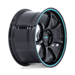 Rotiform RC208 BPU 18x8.5 Gloss Black w/Teal Stripe 35mm ET 72.56mm CB 5x114.3