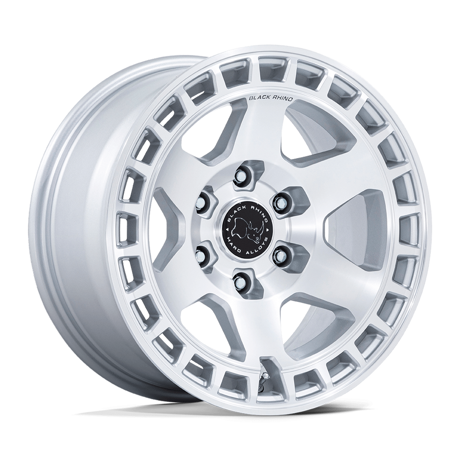 Black Rhino Hard Alloys BR022 Bahari 17x8.5 Gloss Silver w/Machined Face 25mm ET 72.56mm CB 5x114.3