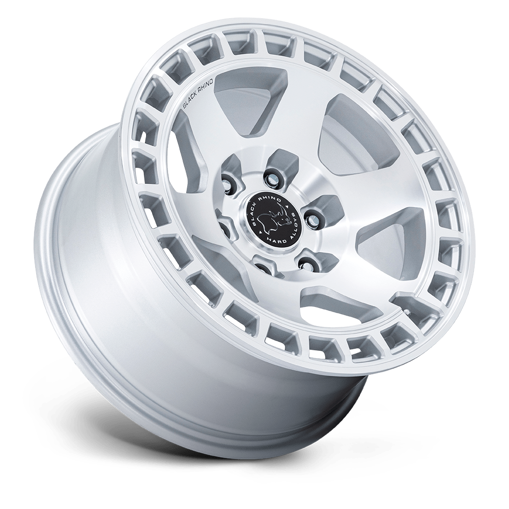 Black Rhino Hard Alloys BR022 Bahari 17x8.5 Gloss Silver w/Machined Face 25mm ET 72.56mm CB 5x114.3