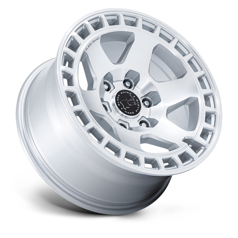 Black Rhino Hard Alloys BR022 Bahari 17x8.5 Gloss Silver w/Machined Face 25mm ET 72.56mm CB 5x114.3