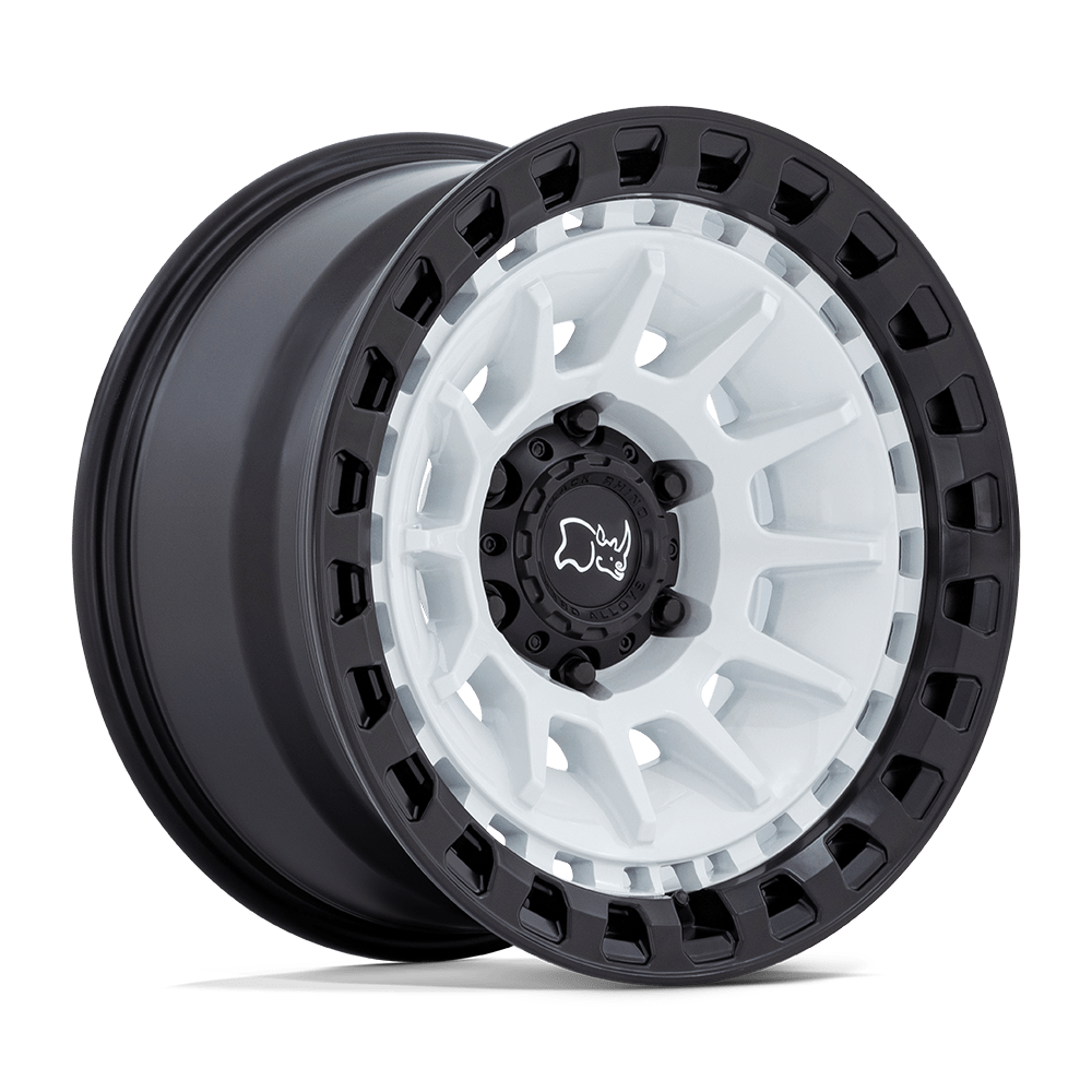 Black Rhino Hard Alloys Barrage 17x8.5 Gloss White On Matte Black -10mm ET 71.5mm CB 5x127