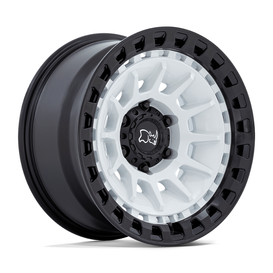 Black Rhino Hard Alloys Barrage 17x8.5 Gloss White On Matte Black -10mm ET 71.5mm CB 5x127