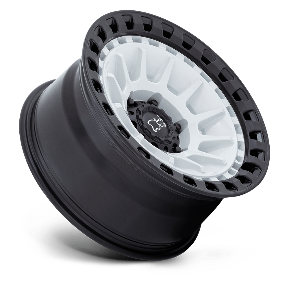 Black Rhino Hard Alloys Barrage 17x8.5 Gloss White On Matte Black -10mm ET 71.5mm CB 5x127