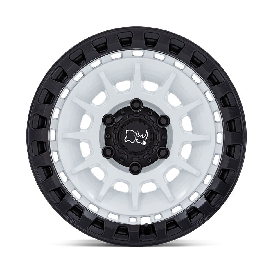 Black Rhino Hard Alloys Barrage 17x8.5 Gloss White On Matte Black -10mm ET 71.5mm CB 5x127