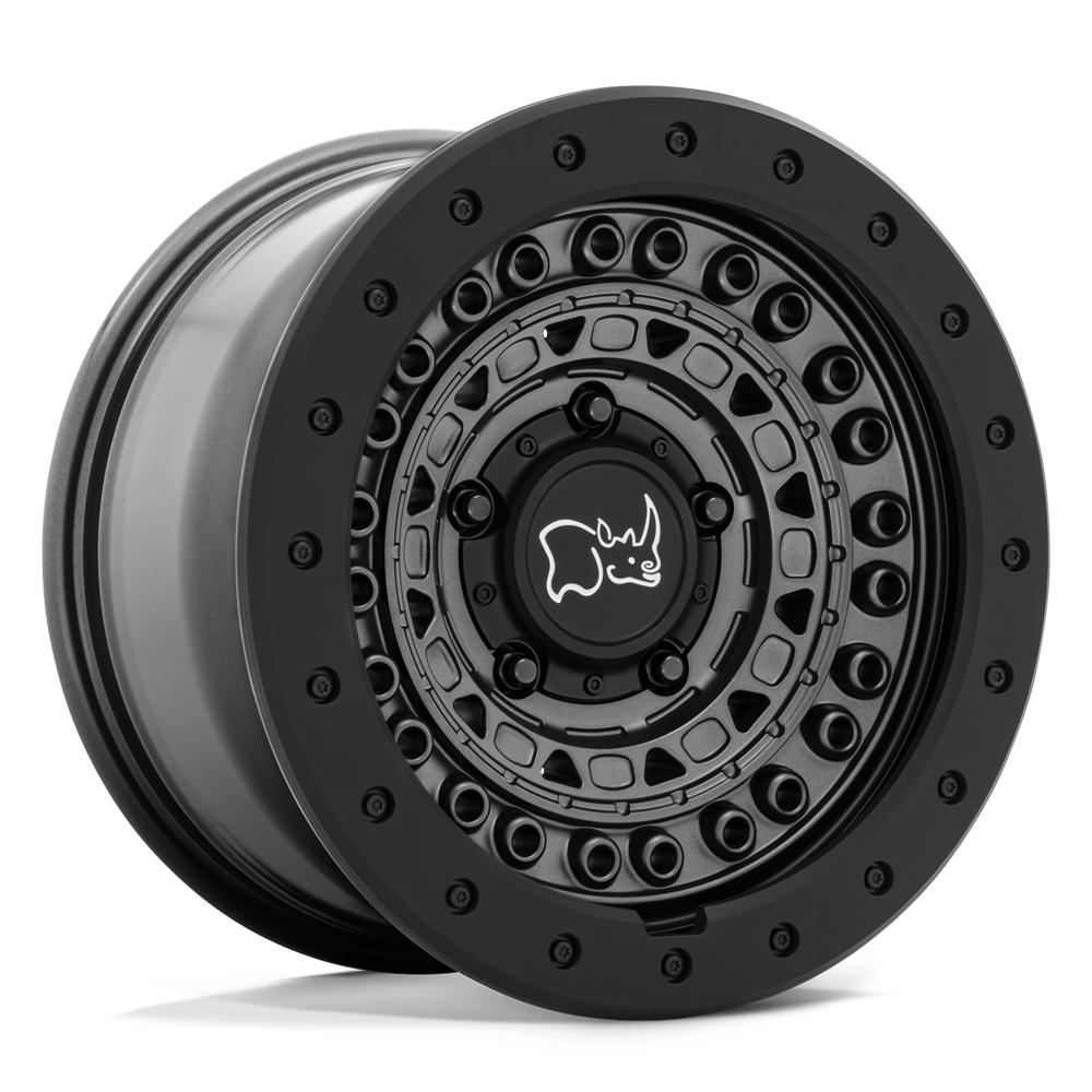 Black Rhino Hard Alloys Barricade 17x8.5 Gun Black w/Black Rock Guard -18mm ET 76.1mm CB 5x114.3