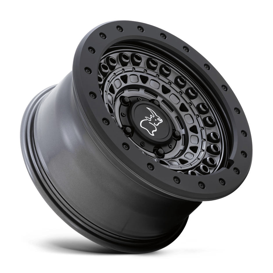 Black Rhino Hard Alloys Barricade 17x8.5 Gun Black w/Black Rock Guard -18mm ET 76.1mm CB 5x114.3