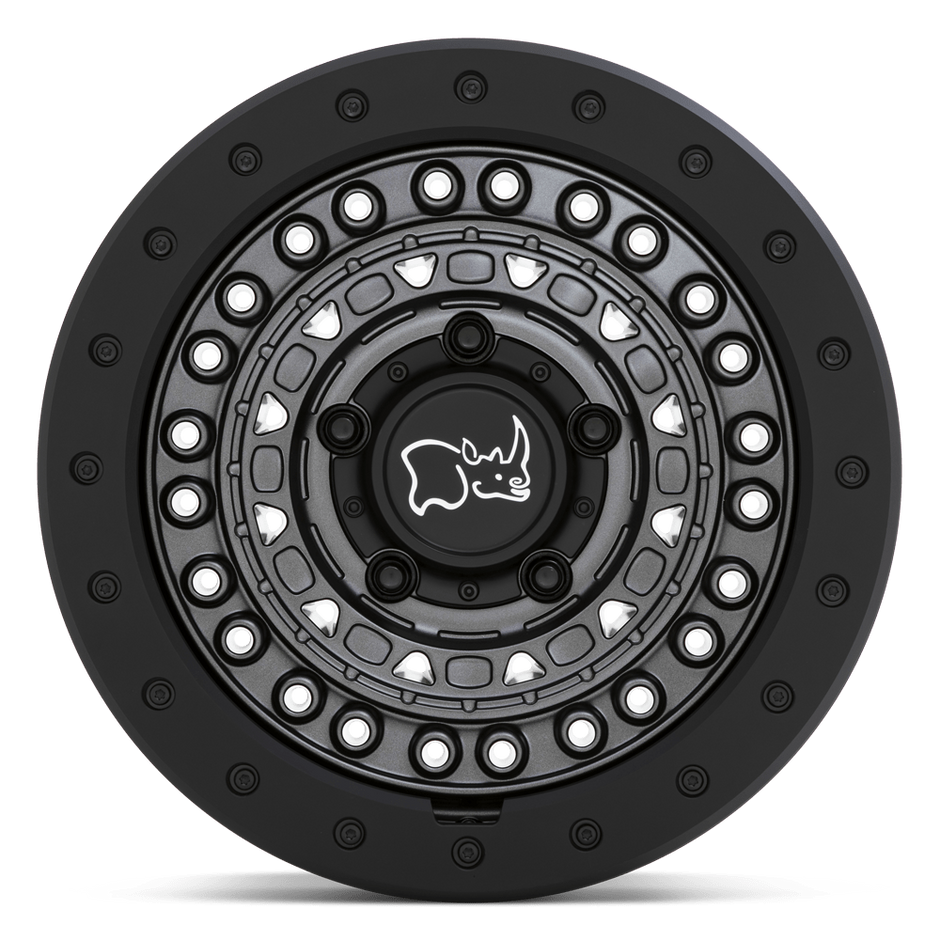 Black Rhino Hard Alloys Barricade 17x8.5 Gun Black w/Black Rock Guard -18mm ET 76.1mm CB 5x114.3