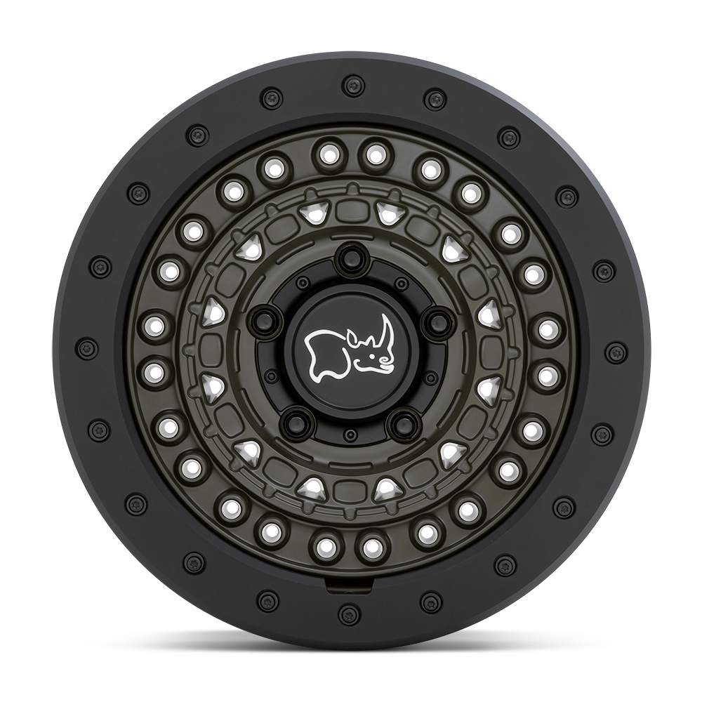 Black Rhino Hard Alloys Barricade 17x8.5 Olive Drab Green w/Black Rock Guard -34mm ET 71.5mm CB 5x127
