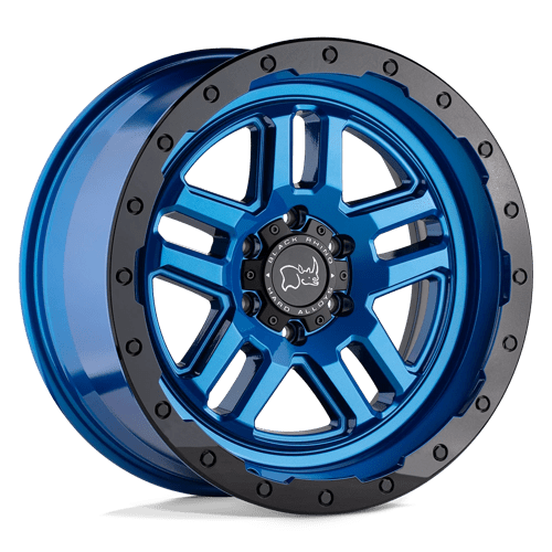 Black Rhino Hard Alloys Barstow 20x9.5 Dearborn Blue w/Black Ring 12mm ET 87.1mm CB 6x135