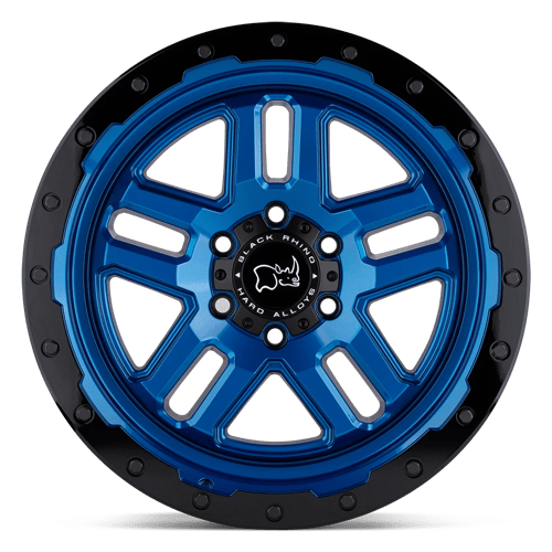 Black Rhino Hard Alloys Barstow 20x9.5 Dearborn Blue w/Black Ring 12mm ET 87.1mm CB 6x135