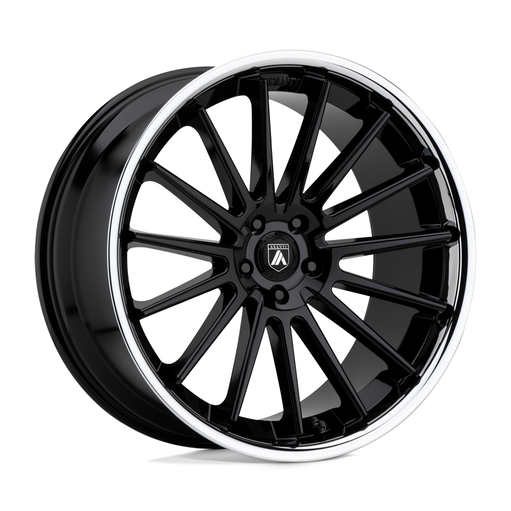 Asanti Wheels ABL24 Beta 22x9 Gloss Black w/Chrome Lip 15mm ET 72.6mm CB 5x130