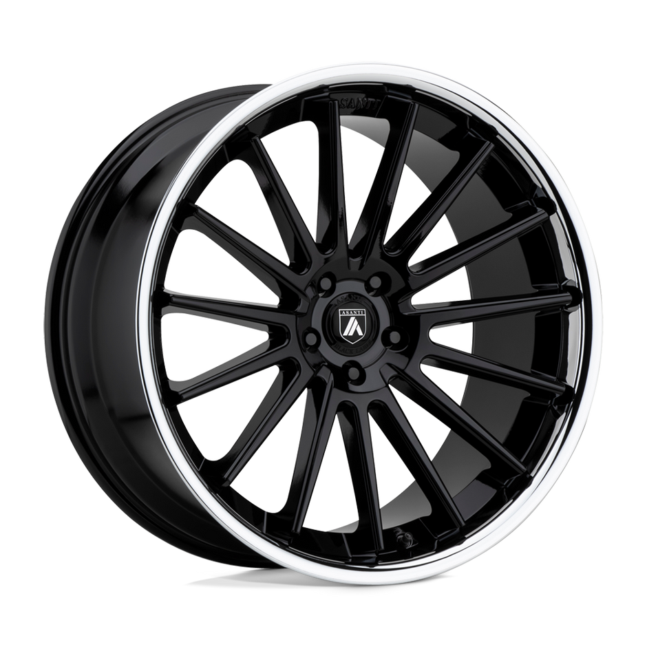 Asanti Wheels ABL24 Beta 22x9 Gloss Black w/Chrome Lip 15mm ET 72.6mm CB 5x130
