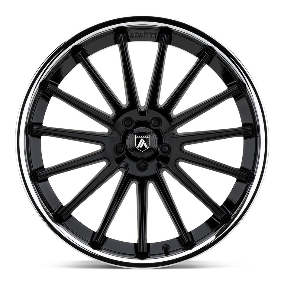 Asanti Wheels ABL24 Beta 22x9 Gloss Black w/Chrome Lip 15mm ET 72.6mm CB 5x130