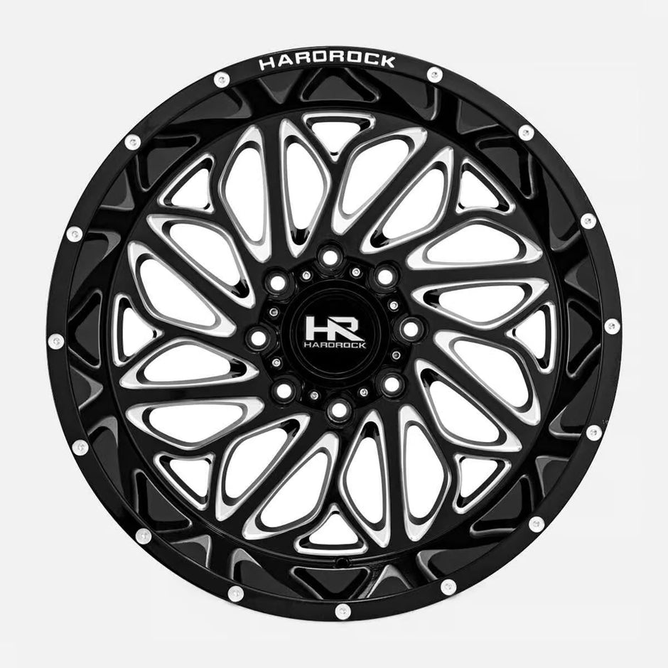 Hardrock Offroad Blacktop Xposed 20x12 Gloss Black Milled -44mm ET 108mm CB 6x139.7 wheel