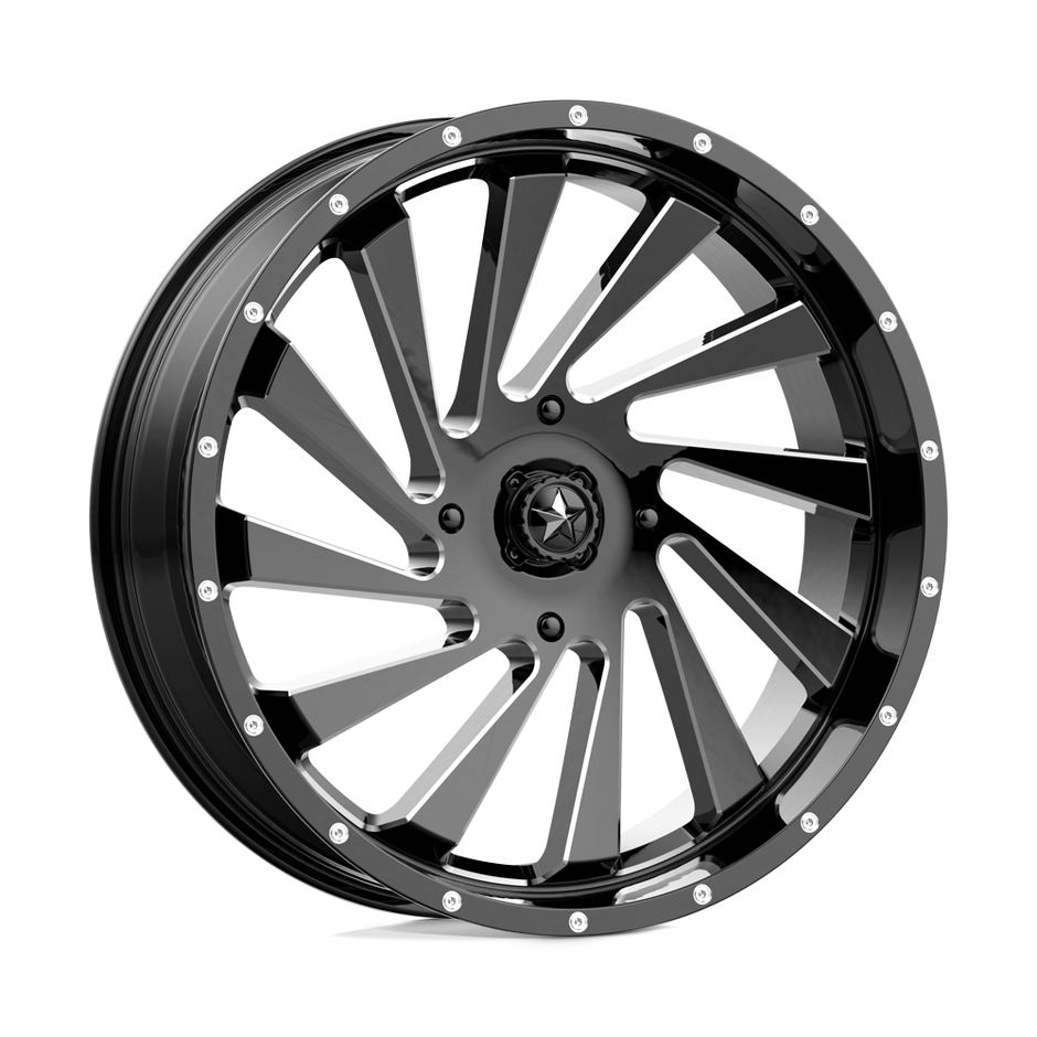 MSA Offroad Wheels M46 Blade 18x7 Gloss Black Milled 0mm ET 112.1mm CB 4x137